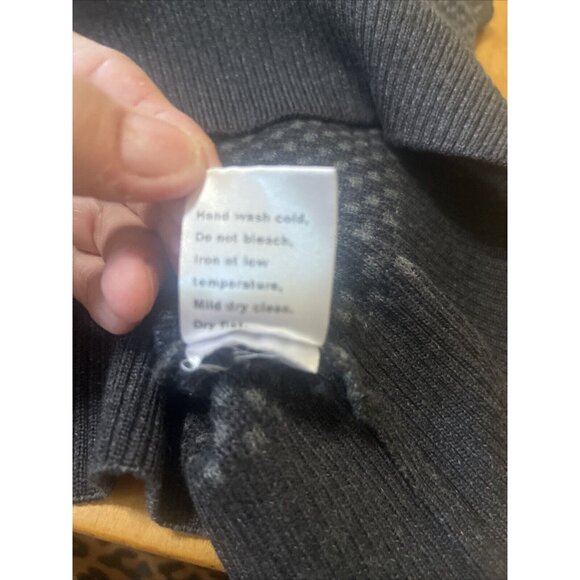 Robert Talbott Sweater Mens Large Gray Tweed 1/4 Zip Vest Sleeveless Merino Wool - Picture 8 of 9